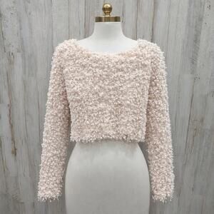 SOMEDAYS LOVIN - GLORIOUS SHAGGY CROPPED SWEATER TOP IN CREAM Womens XS